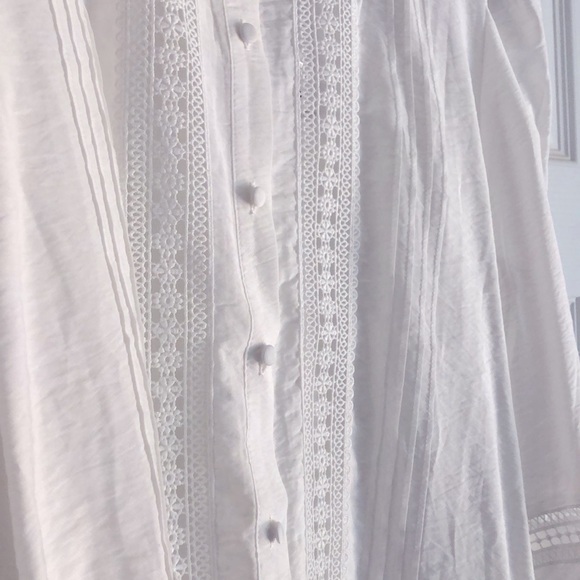 New with tags Mango poplin boho shirt peasant blouse openwork MNG sz xs HP❤️‍🔥 - Picture 6 of 9